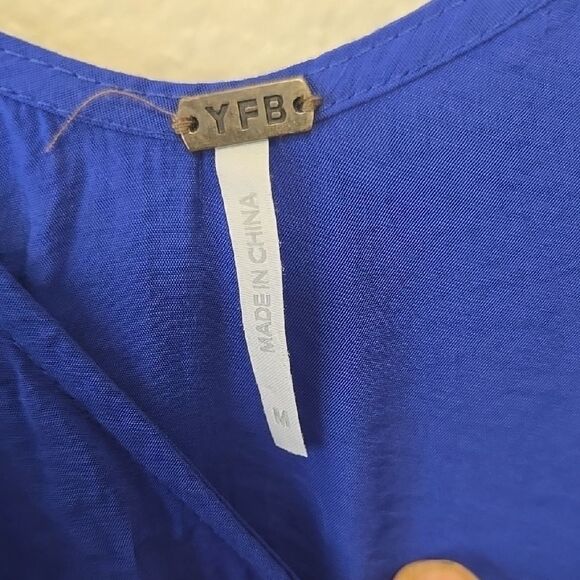 YOUNG FABULOUS AND BROKE Vibrant Blue Tiered Maxi Sundress with Spaghetti Strap - Picture 2 of 7